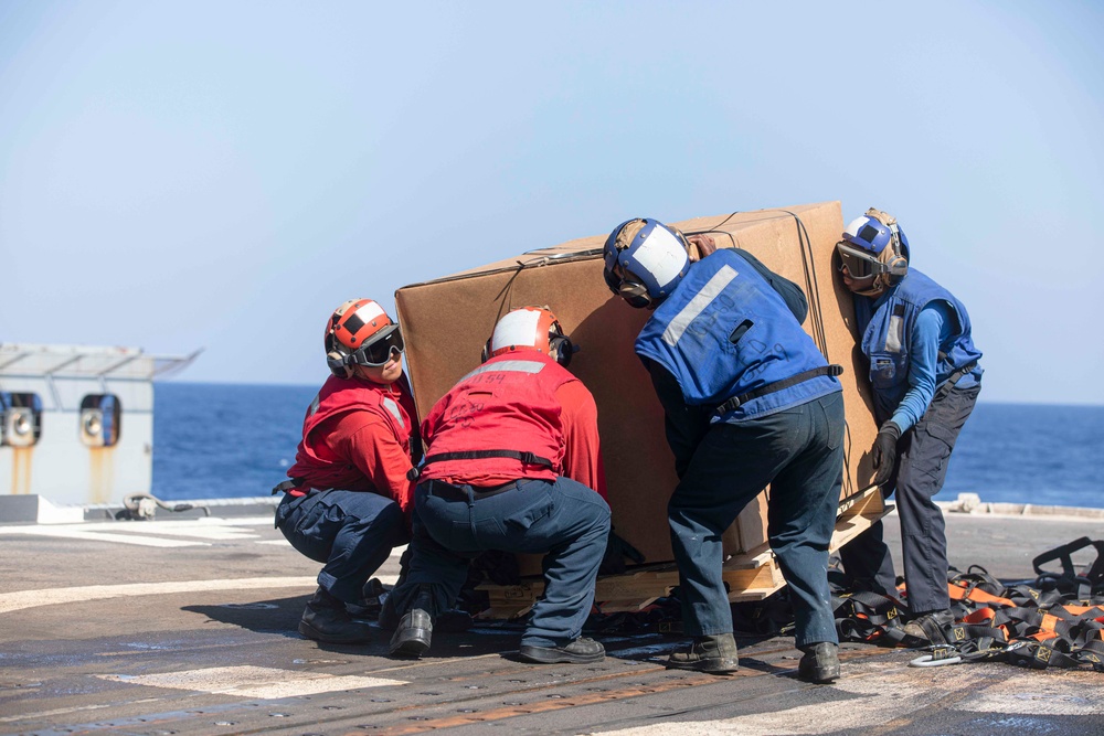 USS Normandy Conducts a Replenishment-at-Sea