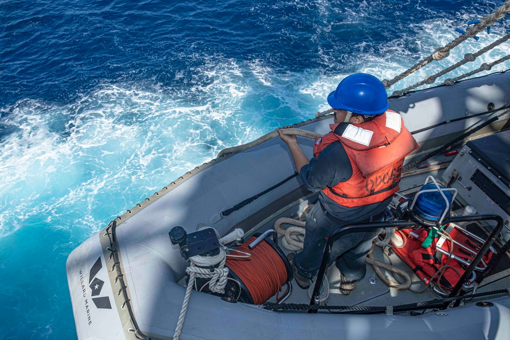 USS Normandy Conducts a Replenishment-at-Sea