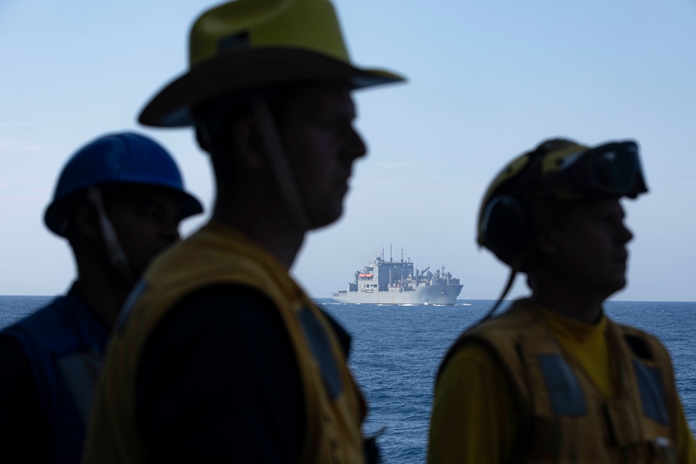 USS Normandy Conducts a Replenishment-at-Sea