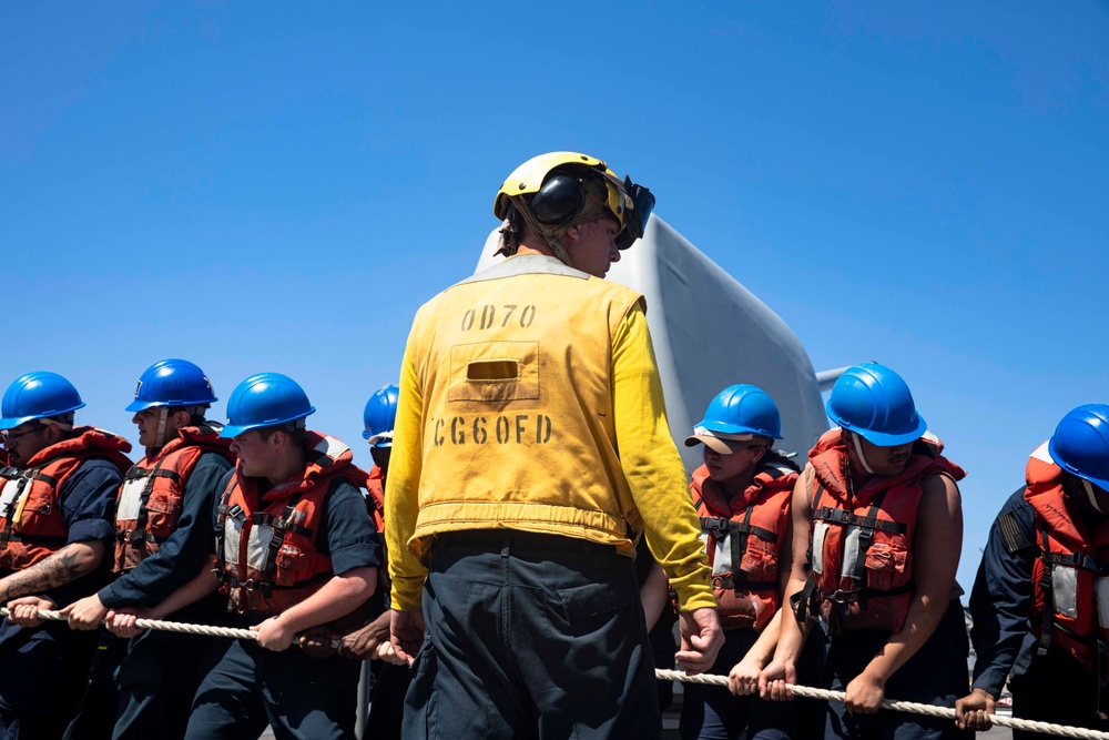 USS Normandy Conducts a Replenishment-at-Sea