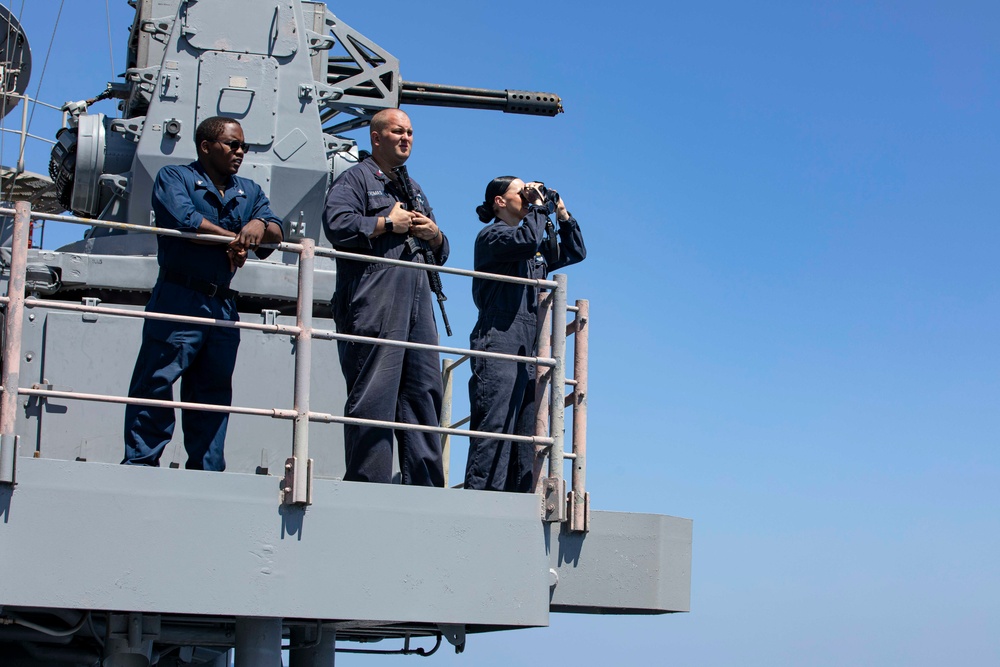 USS Normandy Conducts a Replenishment-at-Sea