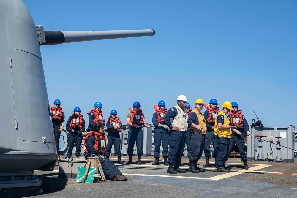 USS Normandy Conducts a Replenishment-at-Sea