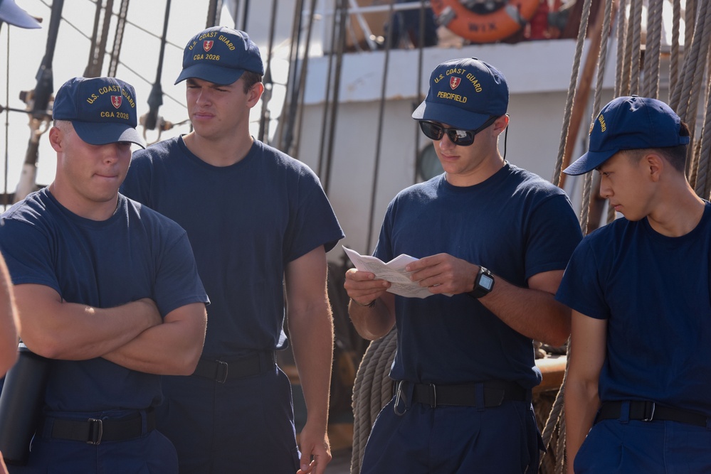 USCGA Cadets aboard UCGC Eagle