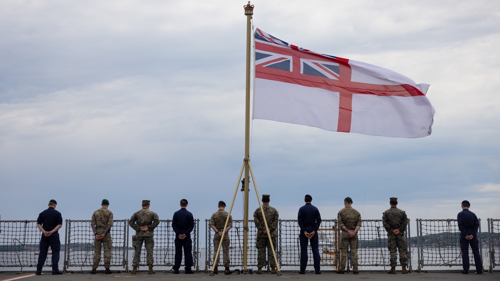 2/6 Golf Company and HMS Albion Man the Rails