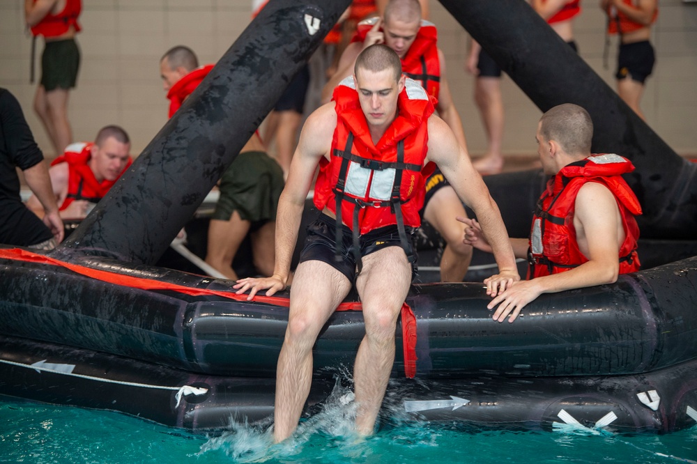 Naval Reserve Officers Training Corps (NROTC) New Student Indoctrination (NSI) Cycle 2 Swim Qualification and Man Overboard