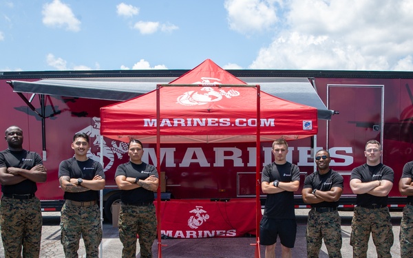 U.S. Marines attend 2023 American Linen Supply Company Uniforms 250 and Quaker State 400