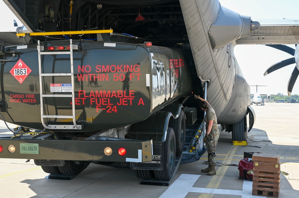 Reserve aircrew delivers fuel truck to Chiclayo