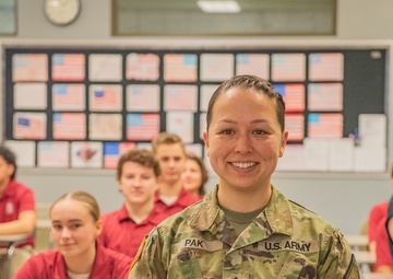 Guardsman returns to her high school as a military instructor
