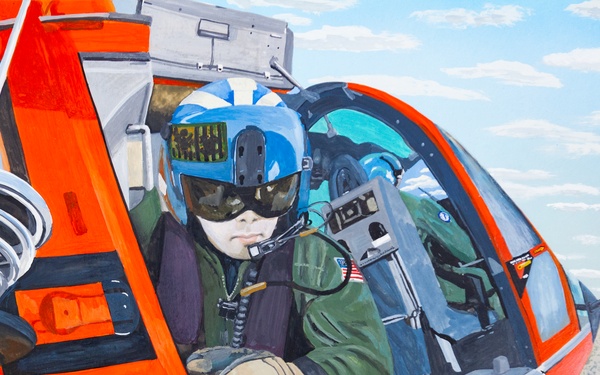 US Coast Guard Art Program 2023 Collection, Ob Id # 202310, Fist bump, Don Hatcher