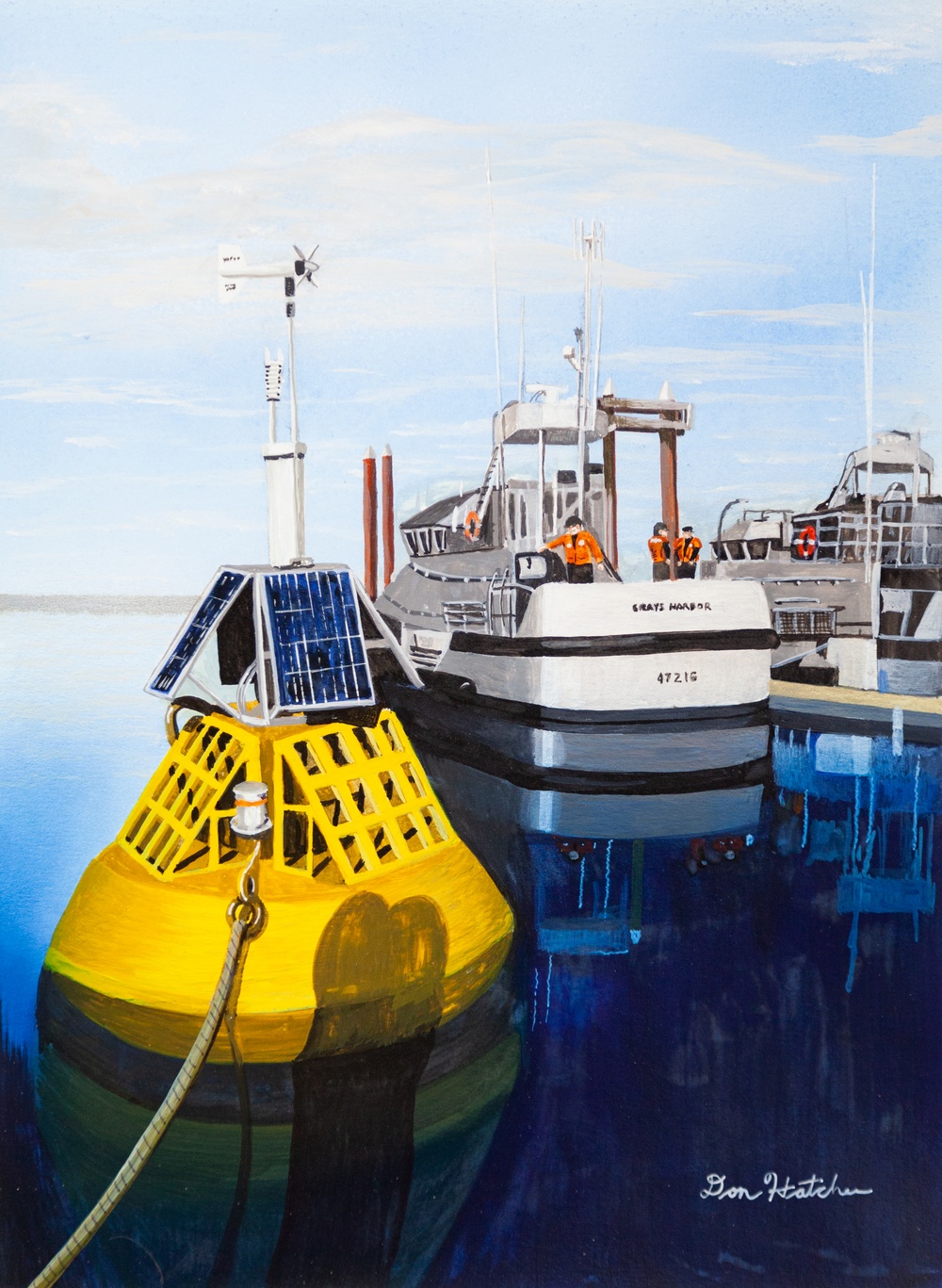 US Coast Guard Art Program 2023 Collection, Ob Id # 202311, Unmoored, Don Hatcher