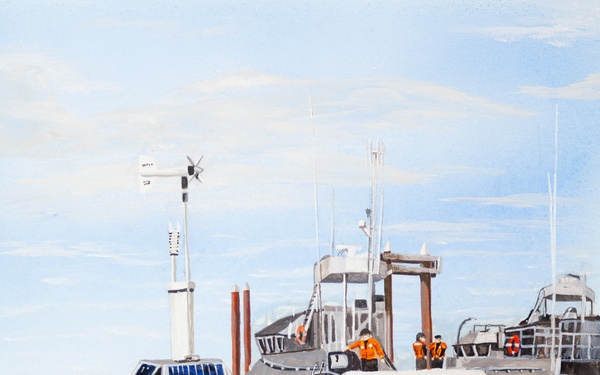 US Coast Guard Art Program 2023 Collection, Ob Id # 202311, Unmoored, Don Hatcher