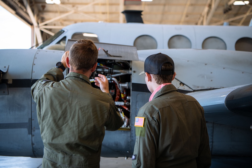 Young aviator joins the 185th SOS as pilot for a day