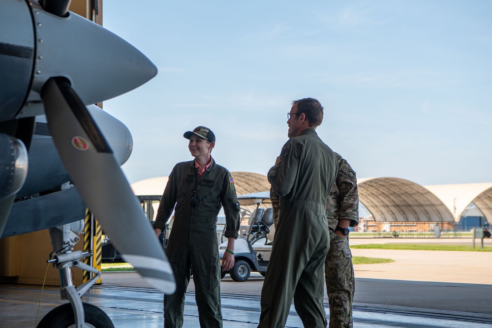 Young aviator joins the 185th SOS as pilot for a day