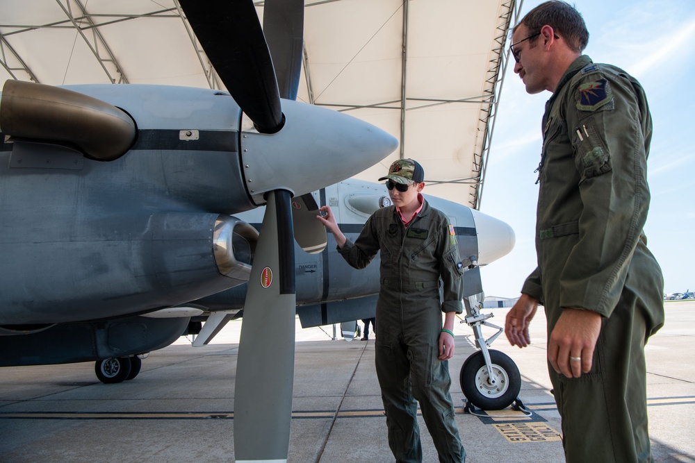 Young aviator joins the 185th SOS as pilot for a day