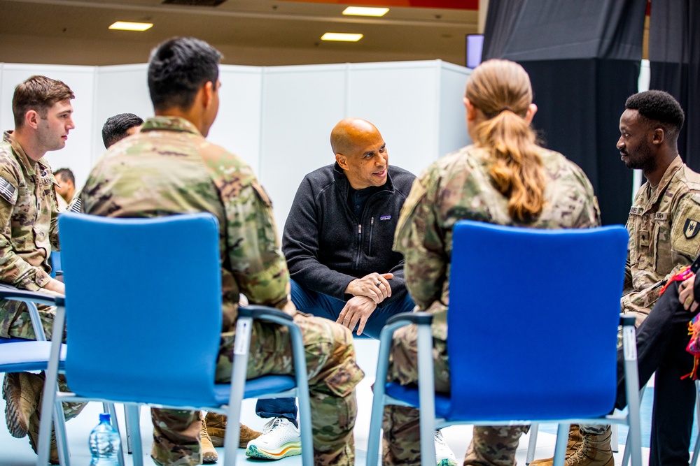 Cory Booker, Mark Kelly and Others Visit Paratroopers