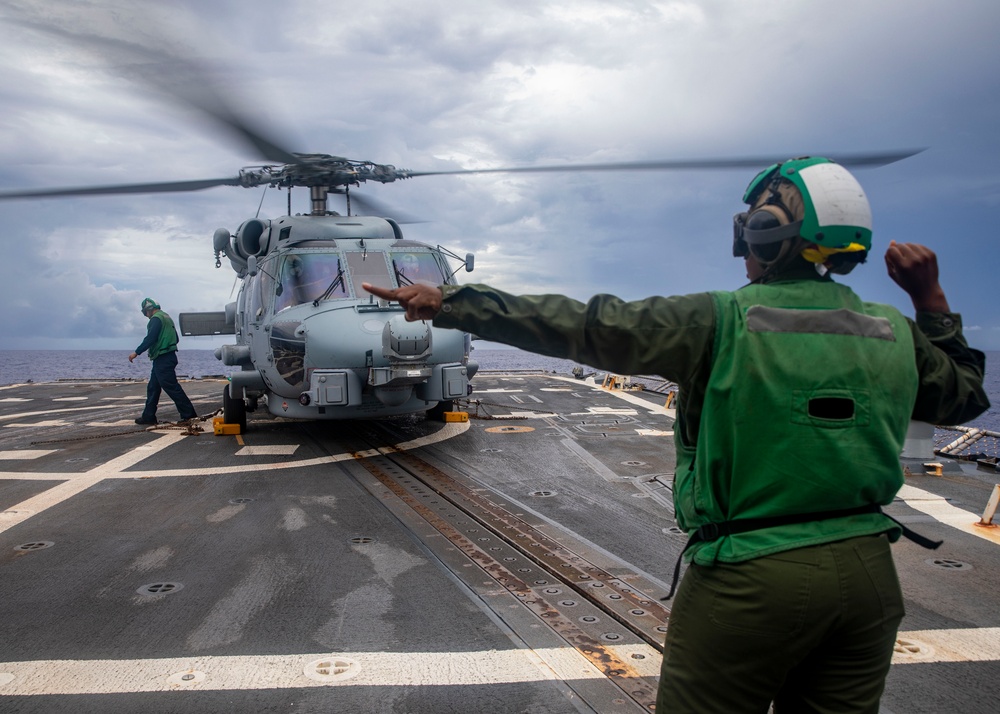 Sailors Conduct Flight Operations Aboard USS John Finn (DDG 113),  10 July