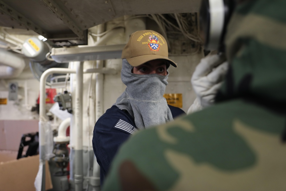 USS Paul Ignatius Holds Damage Control Drills