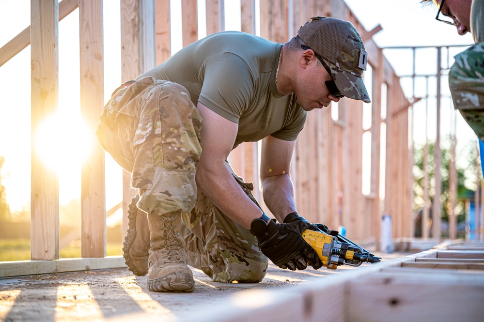 103rd Engineers help build houses for disabled native veterans