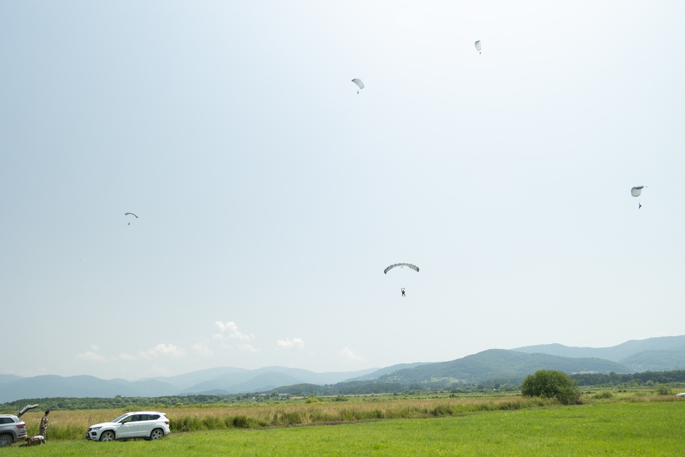 US Special Forces conduct military free-fall airborne operations in Bosnia-Herzegovina