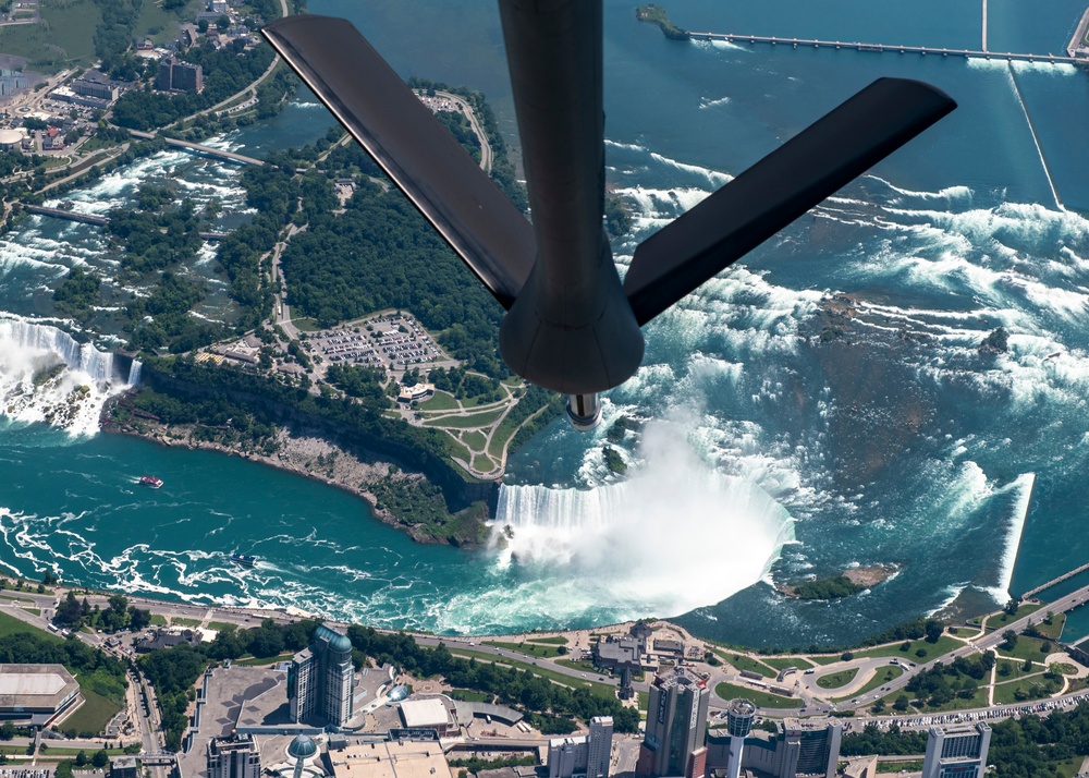 Flying over Niagara Falls