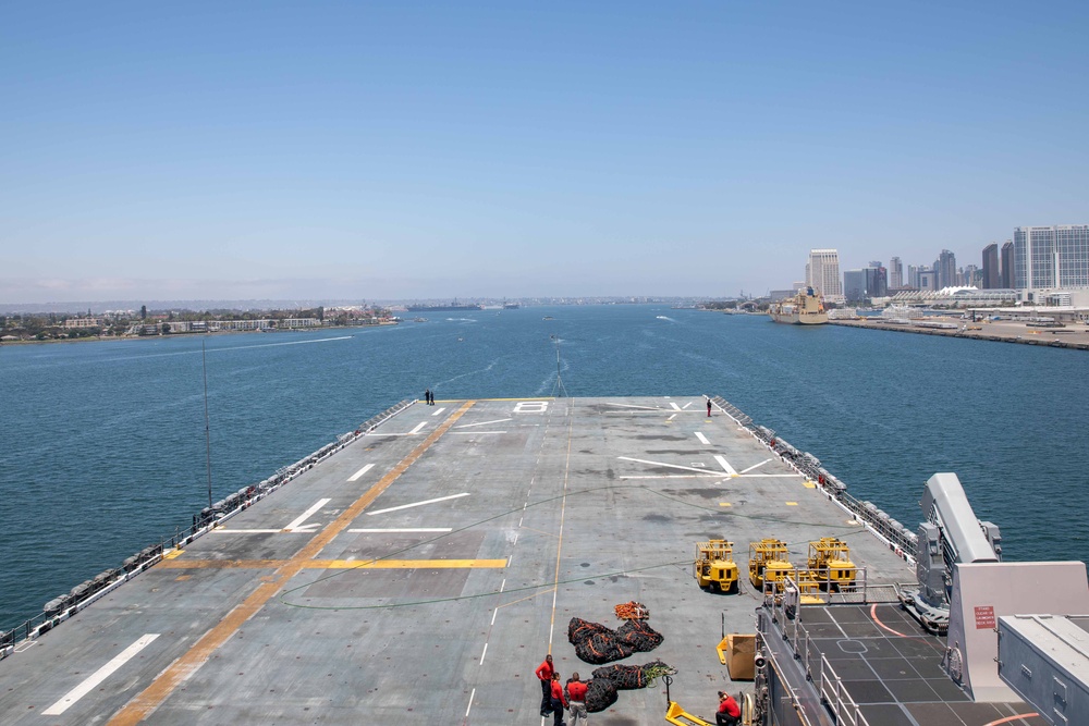 Makin Island Departs Naval Base San Diego