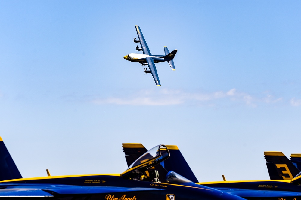 The U.S. Navy Flight Demonstration Squadron, the Blue Angels, perform at the Defenders of Liberty Air Show over Barksdale Air Force Base, LA.