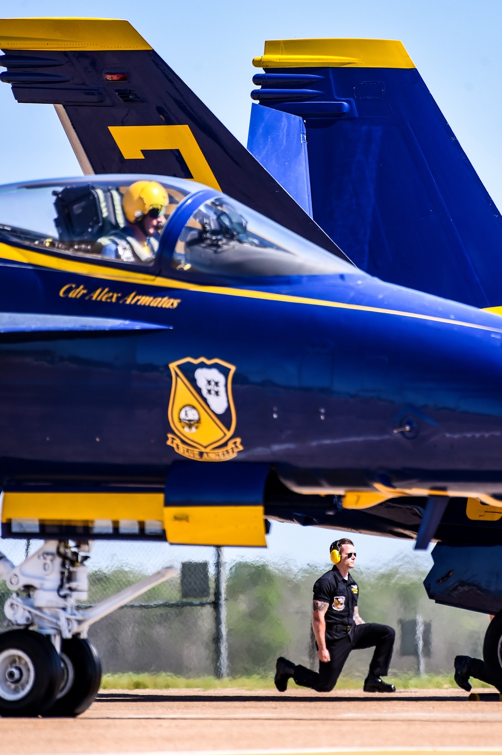 The U.S. Navy Flight Demonstration Squadron, the Blue Angels, perform at the Defenders of Liberty Air Show over Barksdale Air Force Base, LA.