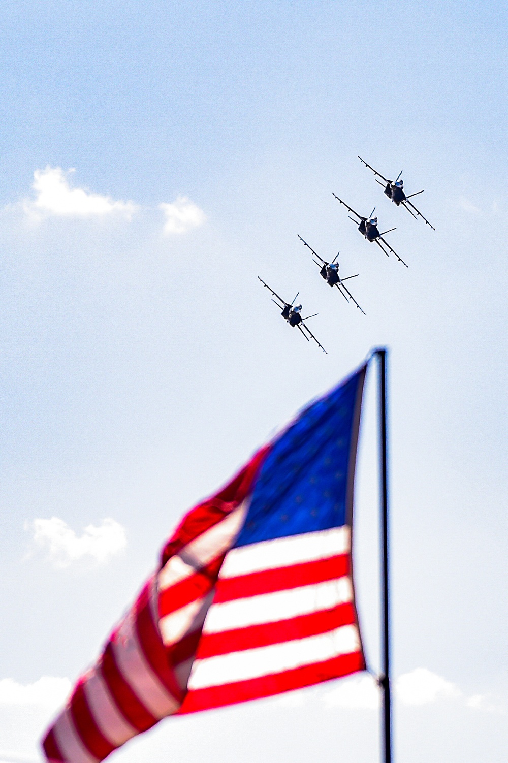 The U.S. Navy Flight Demonstration Squadron, the Blue Angels, perform at the Defenders of Liberty Air Show over Barksdale Air Force Base, LA.