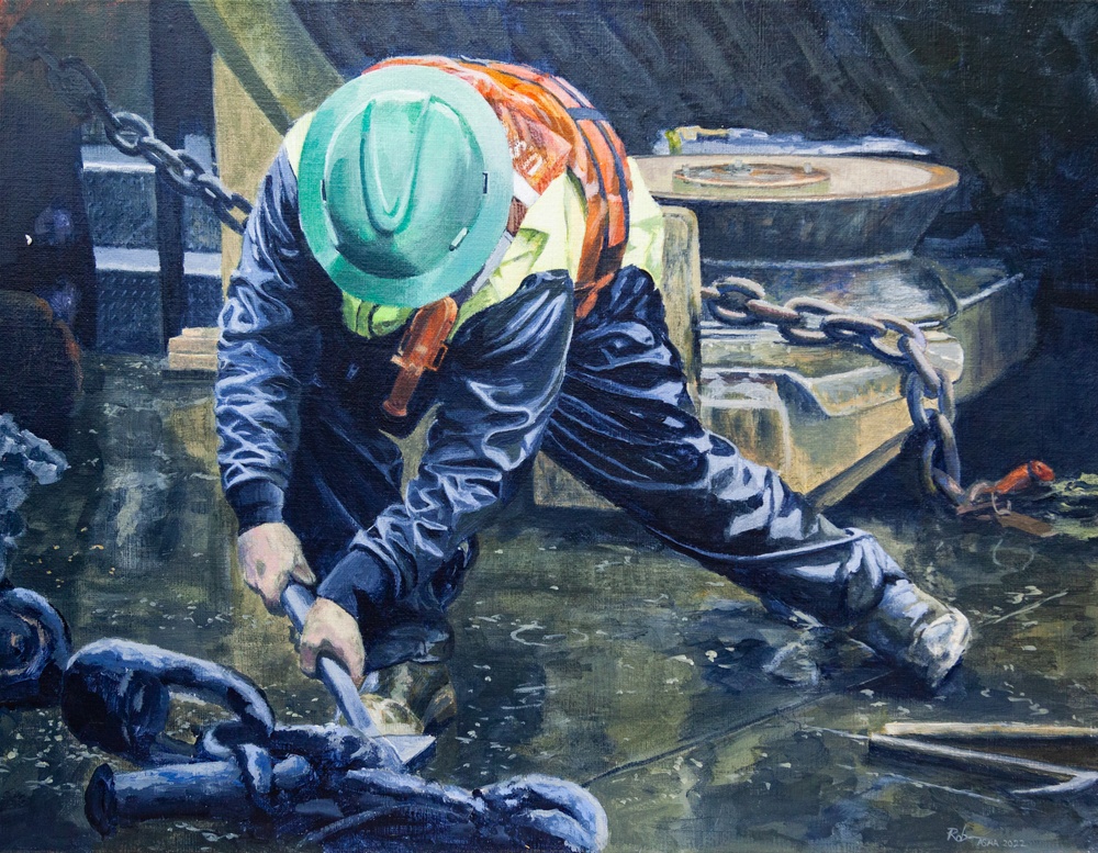 US Coast Guard Art Program 2023 Collection, Ob Id # 202328, Wet work, Stephen Roberson