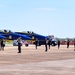 The U.S. Navy Flight Demonstration Squadron, the Blue Angels, perform at the Defenders of Liberty Air Show over Barksdale Air Force Base, LA.