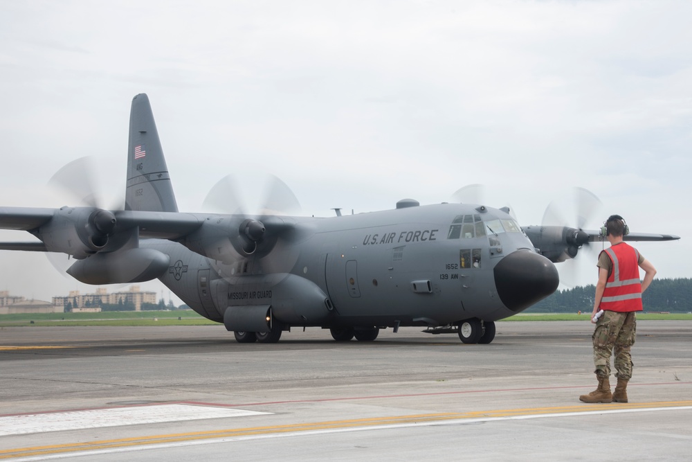 C-130 Hercules arrive to Yokota AB for Mobility Guradian 2023