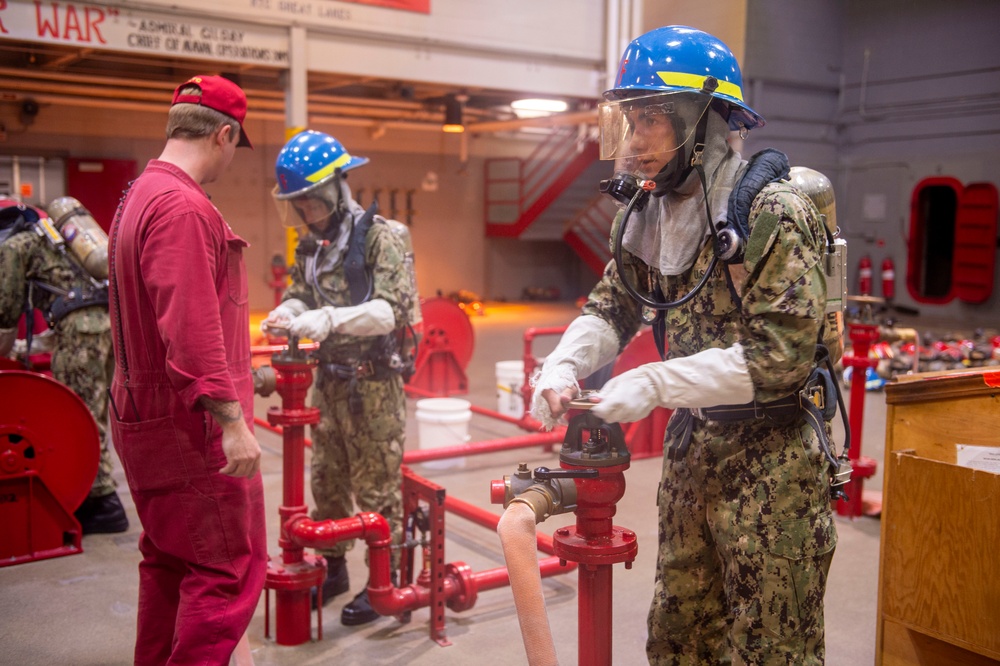 Naval Reserve Officers Training Corps (NRTOC) New Student Indoctrination (NSI) Cycle 2 Firefighting Training