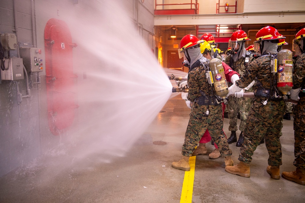 Naval Reserve Officers Training Corps (NRTOC) New Student Indoctrination (NSI) Cycle 2 Firefighting Training