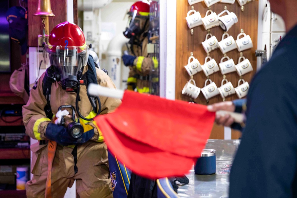 USS Ralph Johnson conducts day 2 of their Final Battle Problem training event.