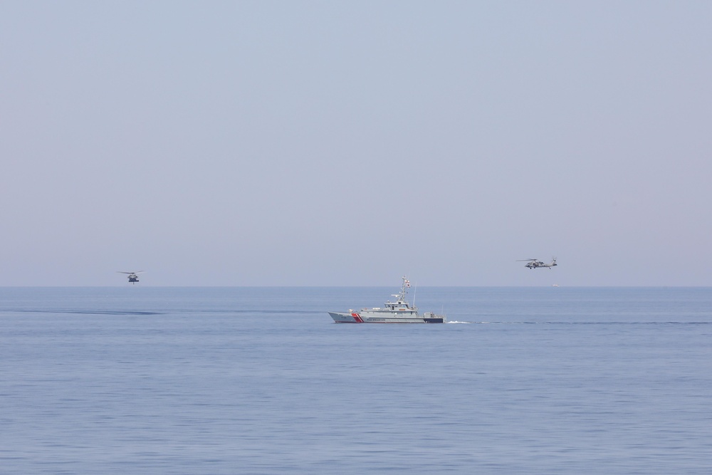 U.S . Helicopters During Boarding Exercise
