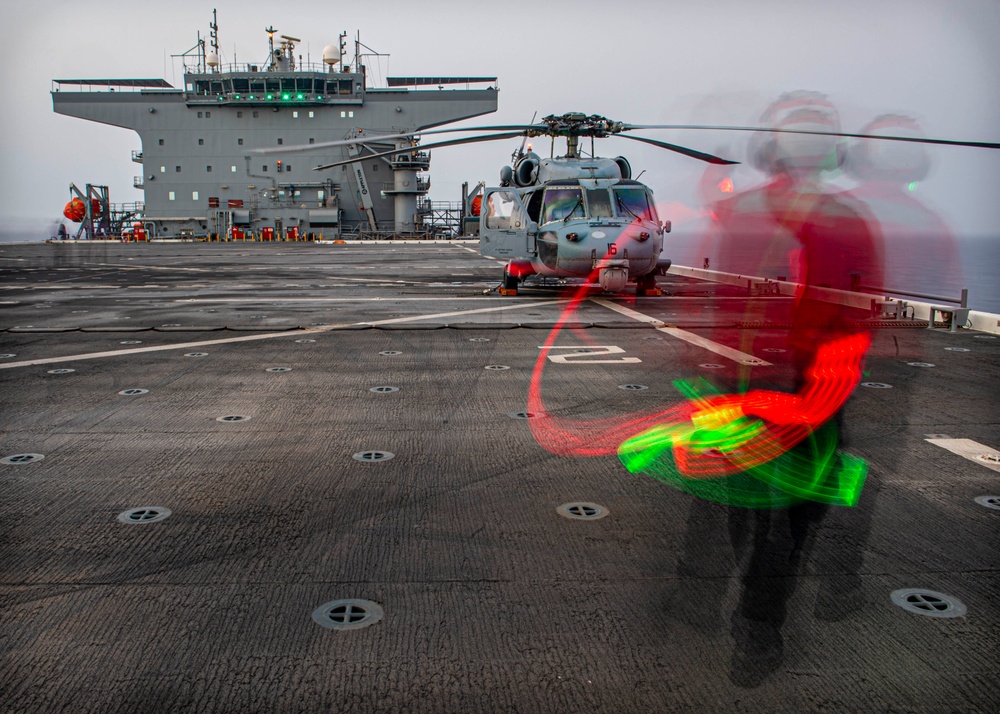 USS Lewis B. Puller Night Helo Operations