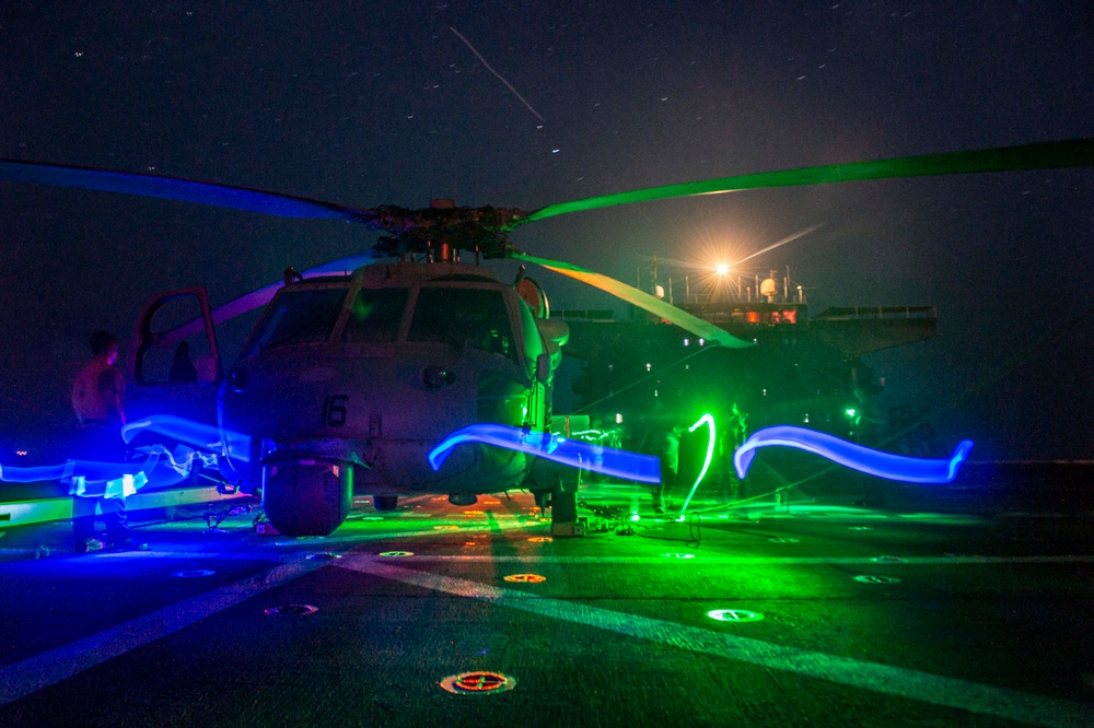 USS Lewis B. Puller Night Helo Operations