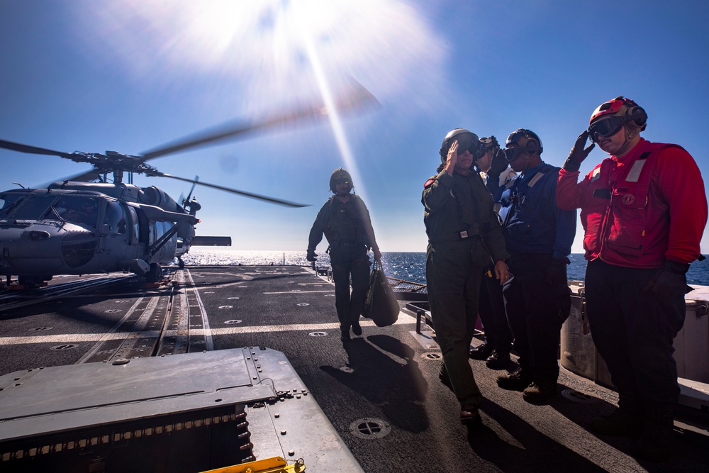 U.S. Navy Rear Admiral Marc Miguez Visits USS Philippine Sea (CG 58)