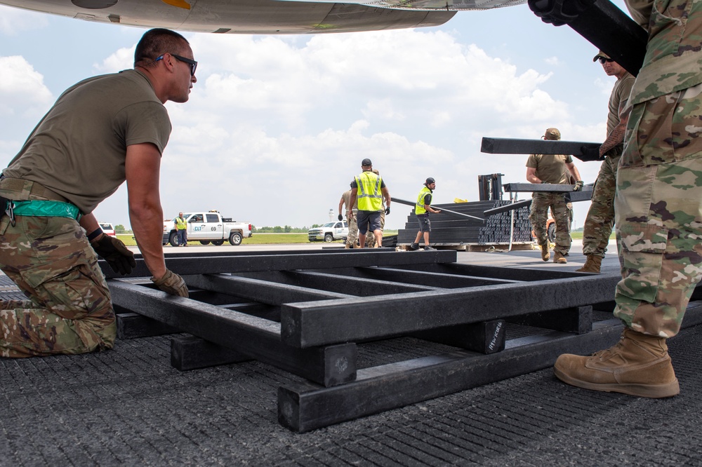 145th Airlift Wing Assists with Aircraft Lift Following Emergency Landing