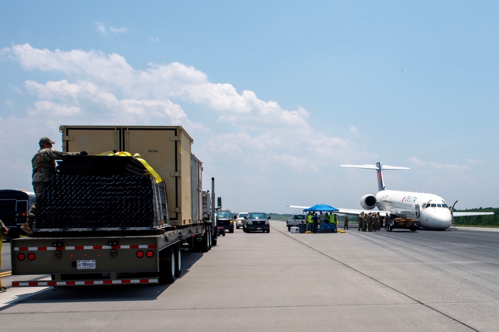 145th Airlift Wing Assists with Aircraft Lift Following Emergency Landing