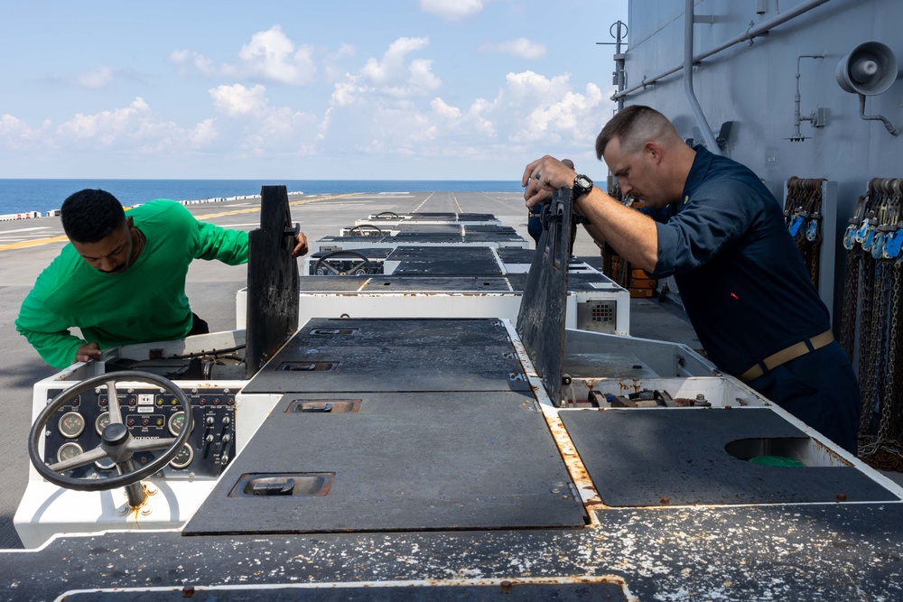 USS Bataan Sailors prepare for flight operations