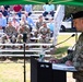 LTC Joshua Bloom, incoming Garrison Commander addresses the attendees at the Change of Command ceremony at Devens RFTA on 30 June 2023.