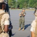 Candidates with Officer Candidate School practice close order drill at the Parade Deck on Marine Corps Base Quantico