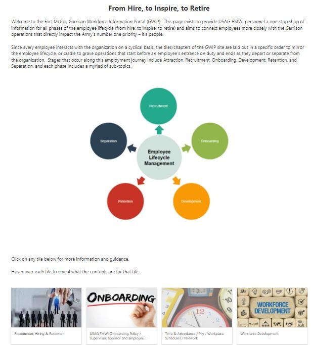 Garrison Workforce Information Portal: ‘From hire, to inspire, to retire’