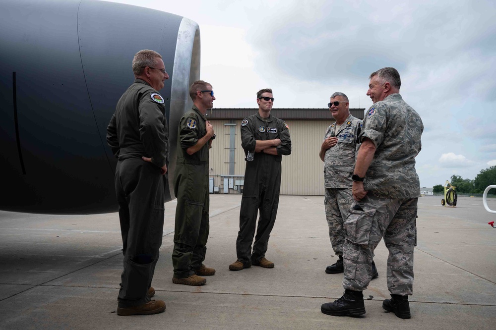 KC-135 aircrew meet representatives of New York State Civil Air Patrol