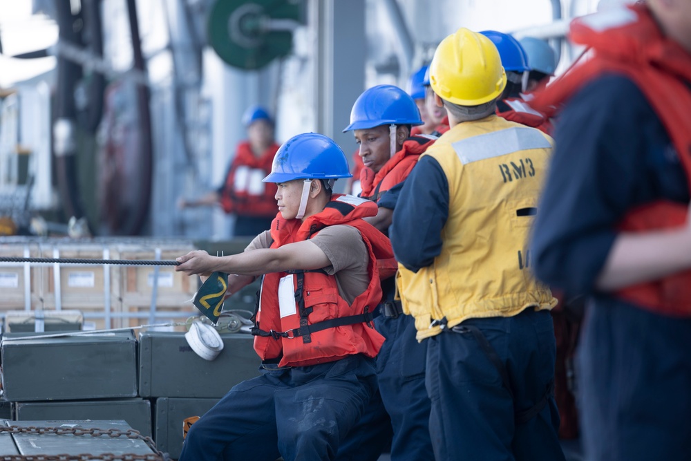 USS Bataan performs fueling at sea during deployment