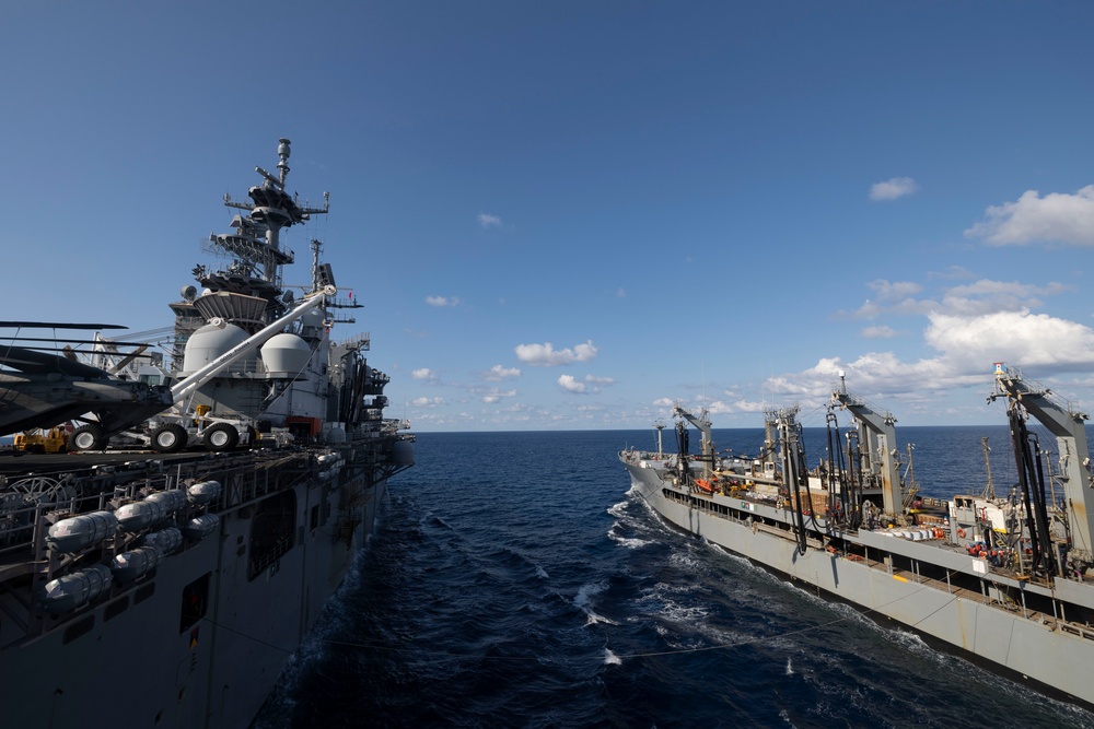 USS Bataan performs fueling at sea during deployment