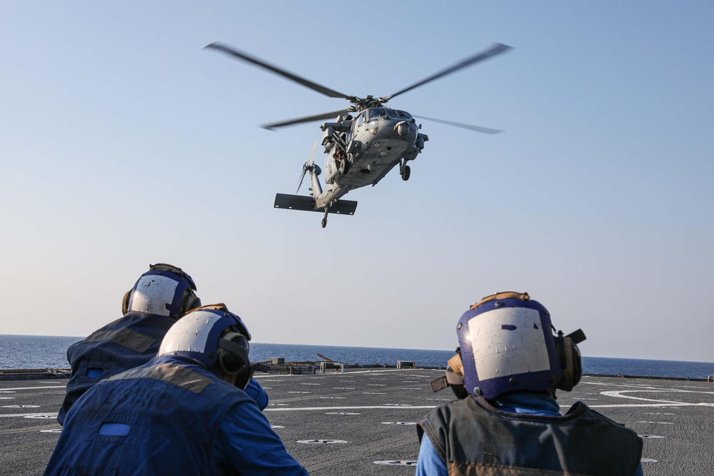 USS Carter Hall Conducts Flight Operations