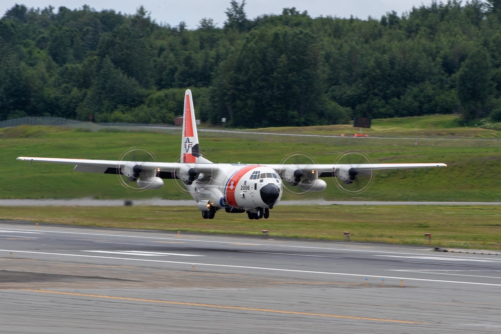 Coast Guard HC-130 Hercules lands at JBER