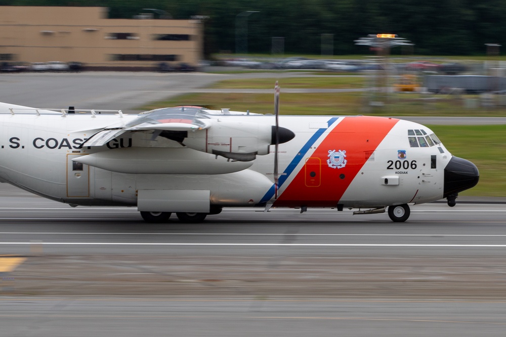 Coast Guard HC-130 Hercules lands at JBER